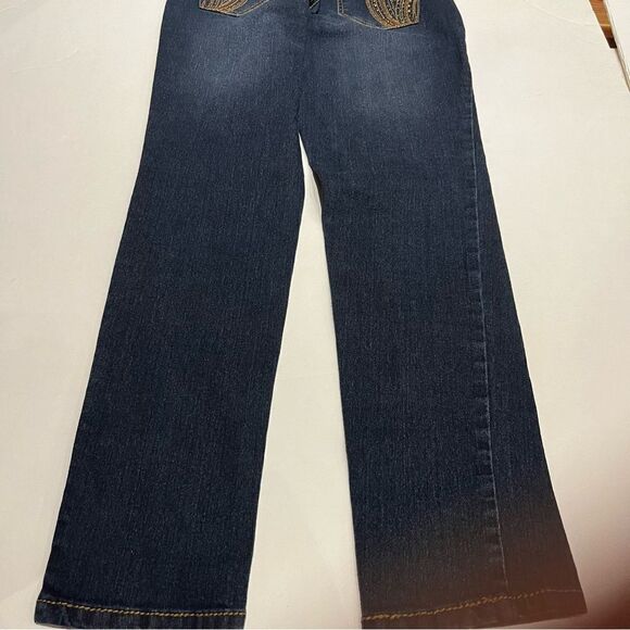 One5one Women's Blue Jeans Blue 5 Pocket Embellished Size 8 - Picture 10 of 10